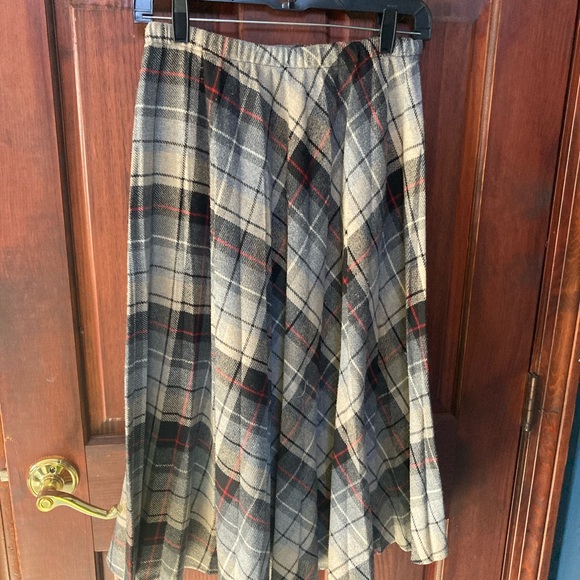 Vintage Alfred dunner accordian pleated wool midi skirt 1980s - Picture 4 of 4